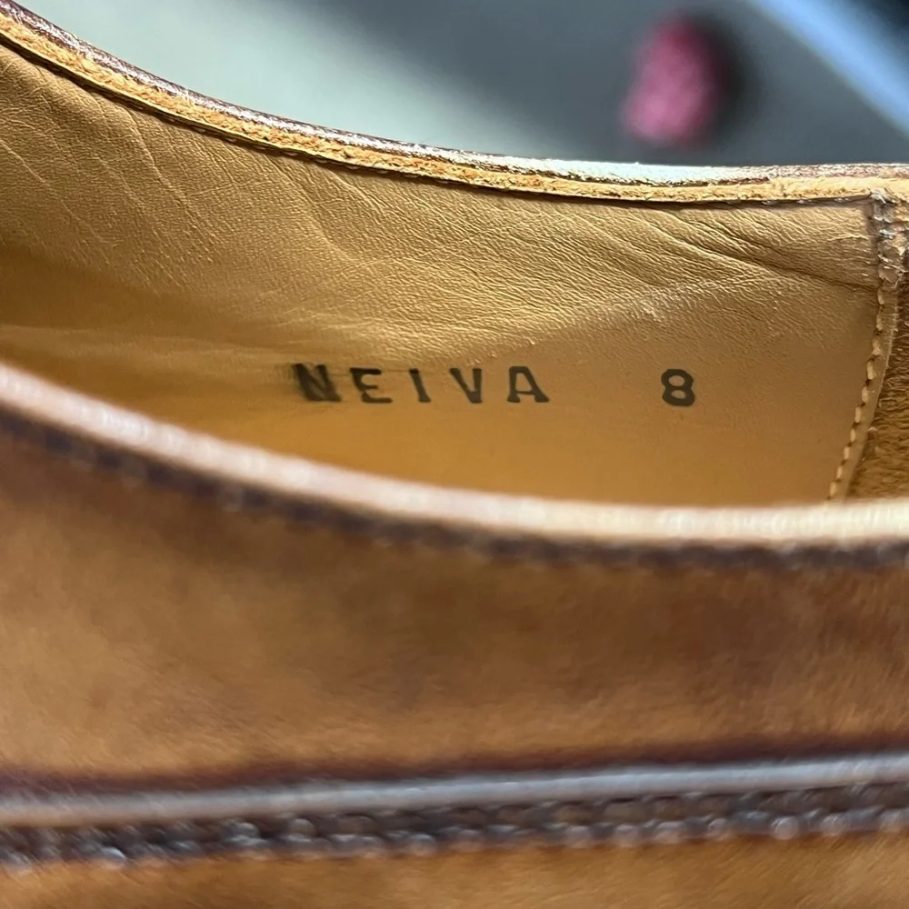 Finsbury Neiva brown leather lace up derby dress shoes Made in Spain